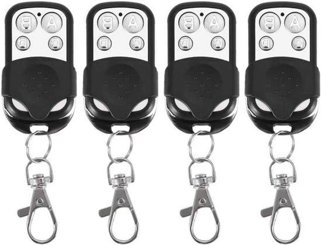 Émetteur portail universel 4 touches argent et alarme de sécurité 433MHz
