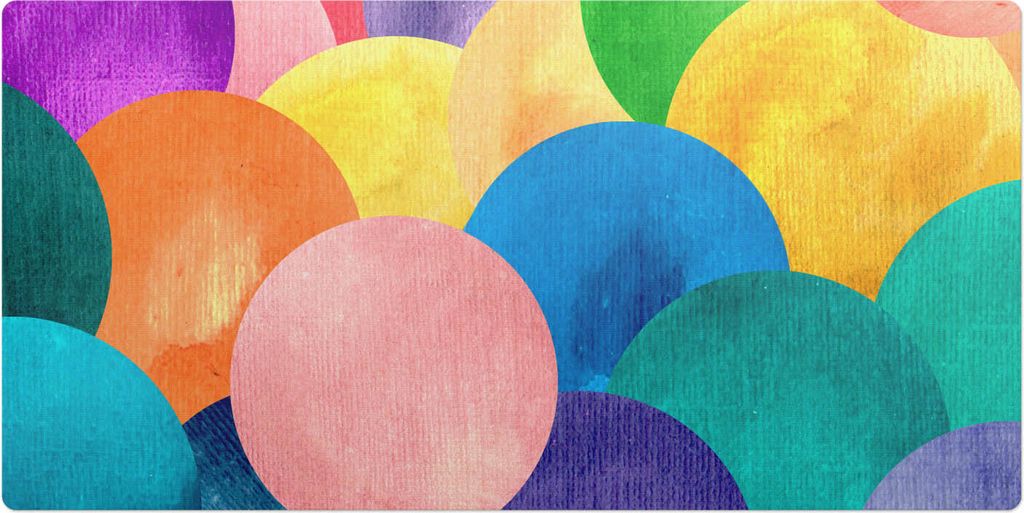 Bunte Kreise– Schreibtischunterlage – Schreibtisch Tischunterlage – 120x60 cm – Unterlage Groß Schreibtischmatte