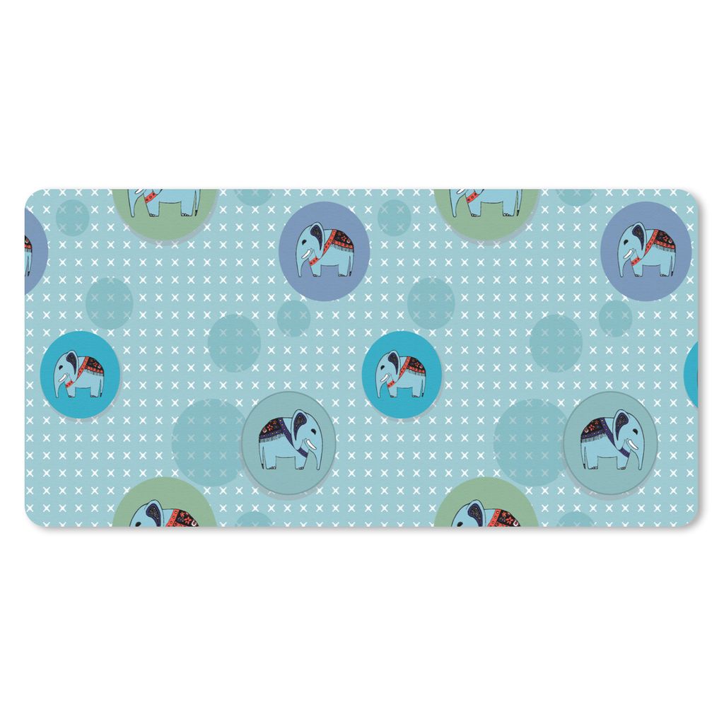 MuchoWow Schreibtischunterlage Elefant - Punkte - Design 80x40 cm - XXL Mauspad - Gaming Mauspad