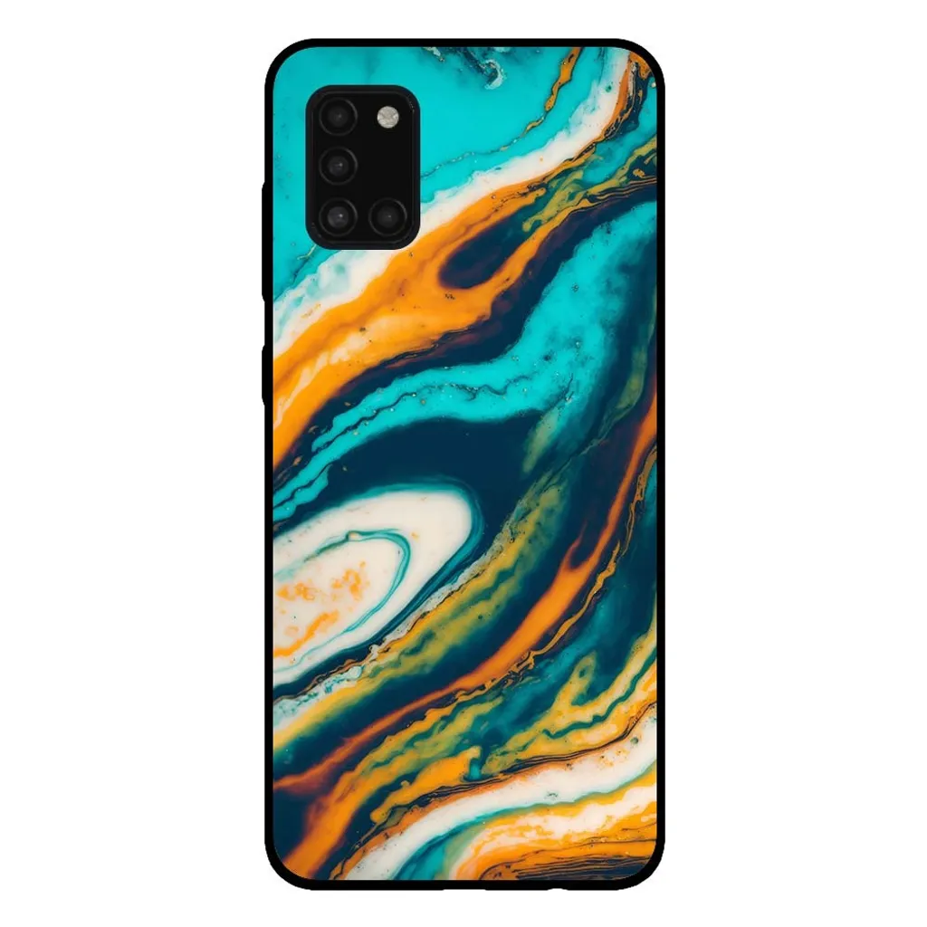 Smartphonica Custodia per Samsung Galaxy A31 in marmo - cover posteriore in marmo - Verde