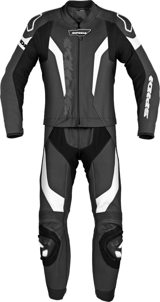 Spidi Laser Touring 2-Teiler Motorrad Lederkombi, schwarz/schwarz/weiß, 50