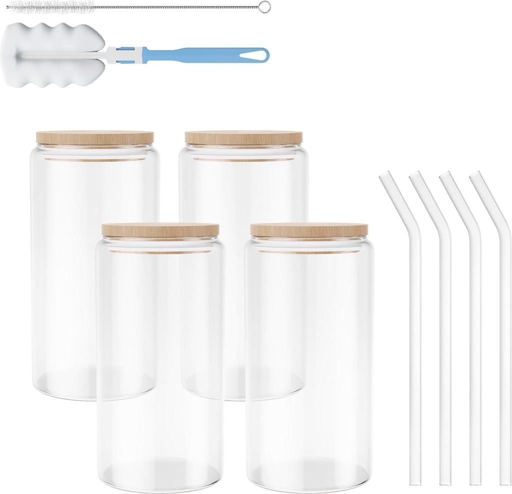 JOIEYOU Verres à boire avec couvercle et paille 550ml Image du produit 