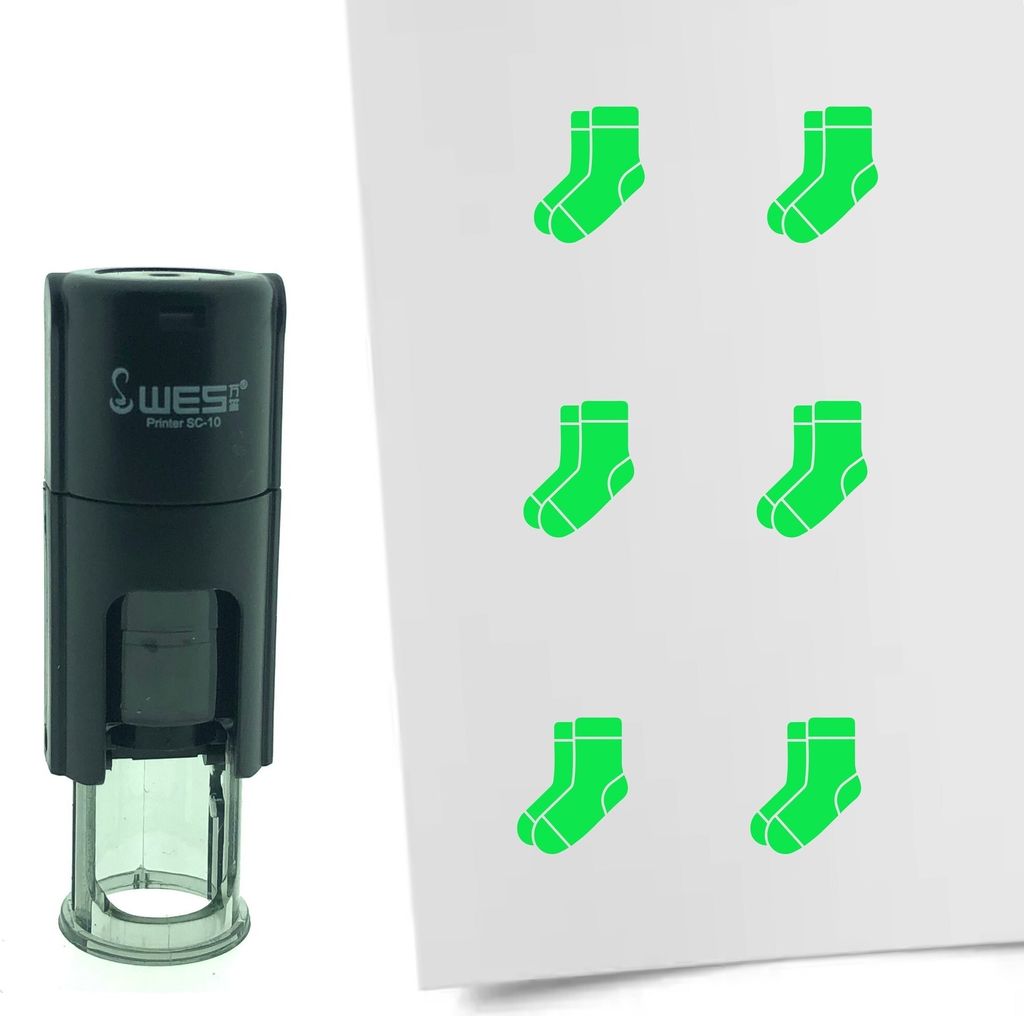 CombiCraft Selbstfärbender Stempel 'Socke' in der Farbe Grün, Ø10mm