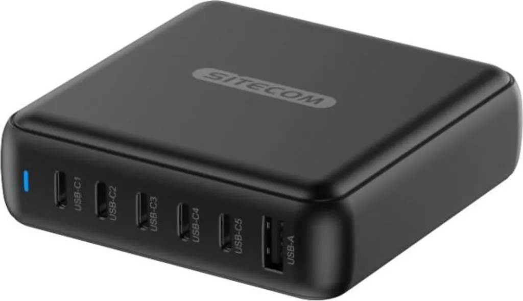 Caricabatterie GaN 200W 6 Porte: Caricatore da Tavolo Desktop USB C