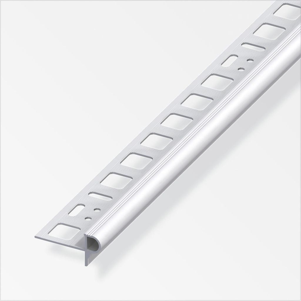 alfer Treppenkantenprofil 1 m, 12.5 x 24.5 x 7.5 mm Alu eloxiert silber