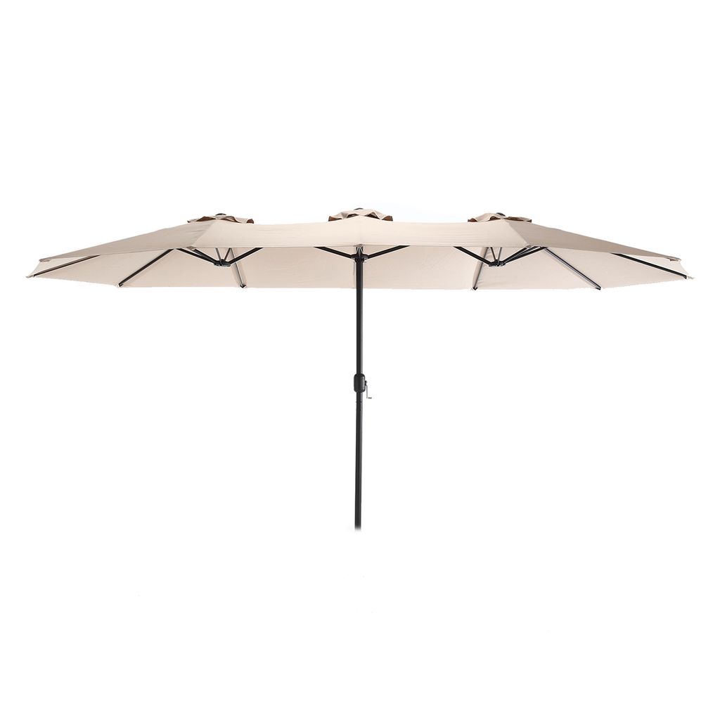 Sonnenschirm mit Kurbel Rechteckig Groß Doppelsonnenschirm Marktschirm Gartenschirm Terrassenschirm Strandschirm 14.8 Ft (Keine Basis sind enthalten)