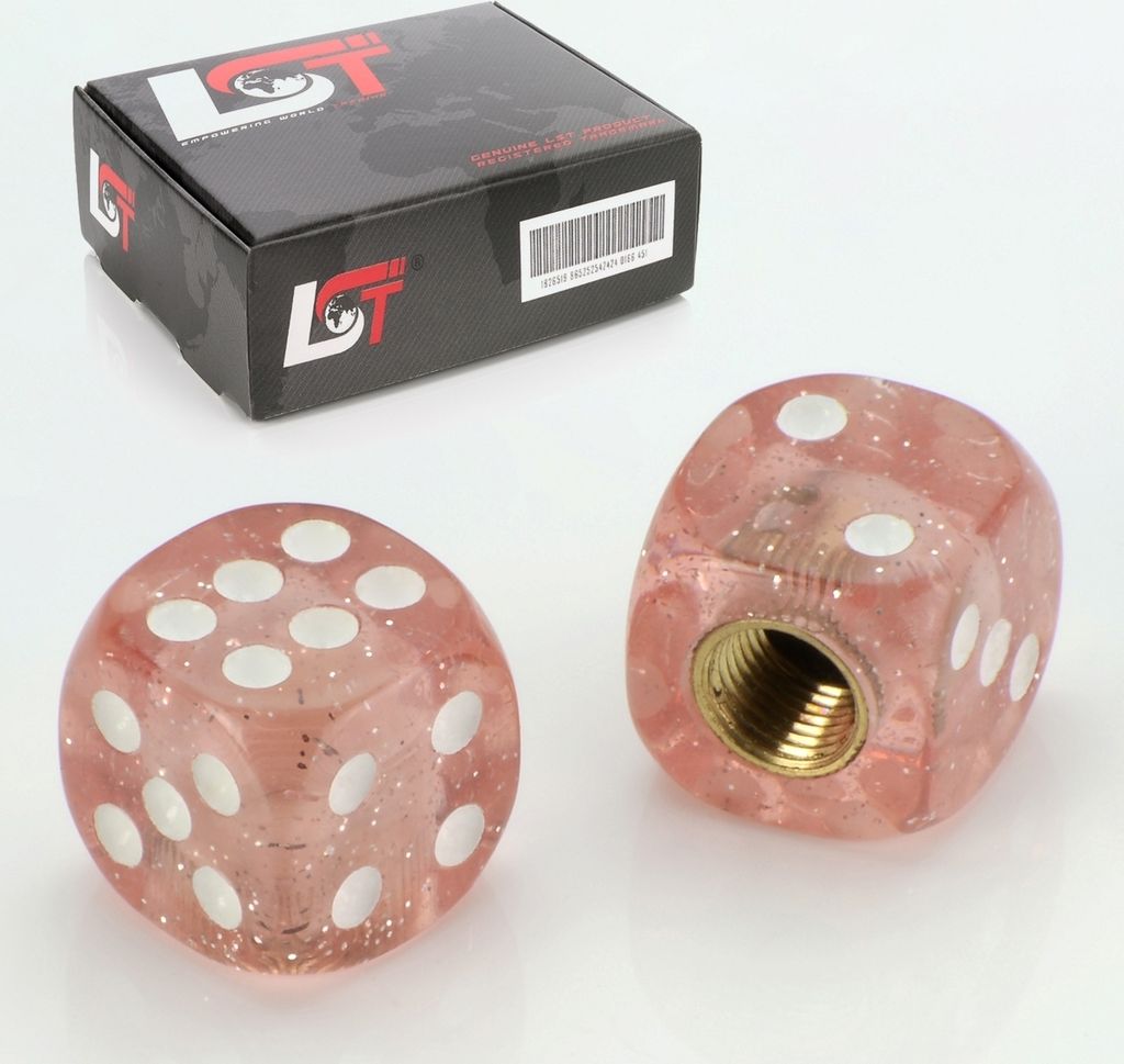 2x Ventilkappe Reifenventil Ventil Würfel Rosa Glitzer für PKW LKW Motorrad Quad