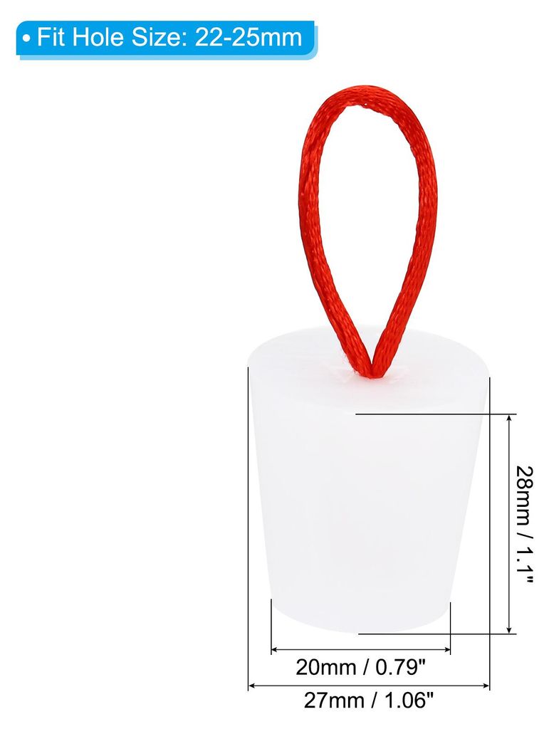 Gummistopfen Konisch Wei?er Laborstecker mit Griff Silikon Wasserstopfen 22-25 mm Vollgummi Stopfen fš¹r Testr?hren Wasserleitung Abflussloch 3 S...