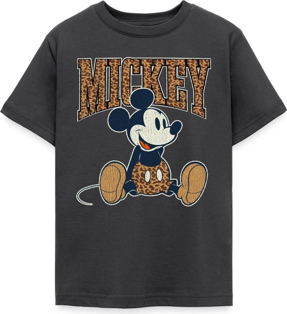 Mickey & Minnie Mickey Mouse Leo Look Teenager T-Shirt, 134/146 (9-11 Jahre), Dunkelgrau