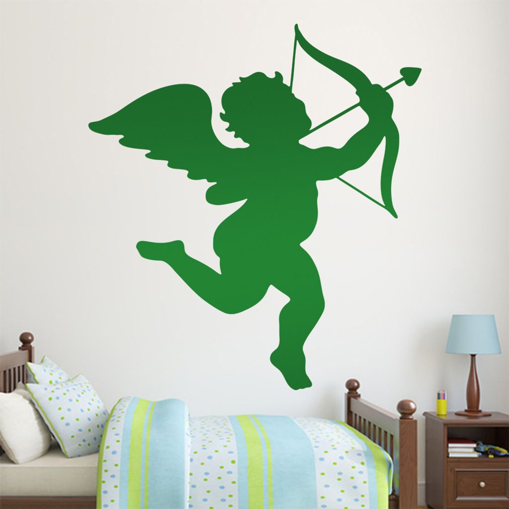 KIWISTAR Liebesengel - Baby Liebe Bogen Pfeil Wandtattoo in 6 Größen - Wandaufkleber Wall Sticker - Dekoration, Küche, Wohnzimmer, Schlafzimmer,...