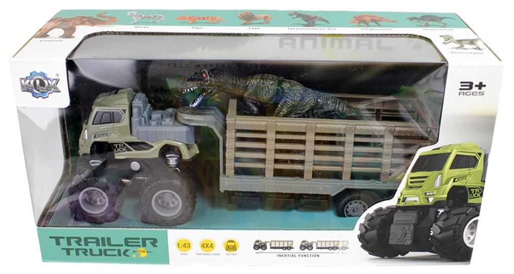 Spielzeug Allradantrieb Schwungmotor 25 cm Maßstab 1:43 mit Anhänger