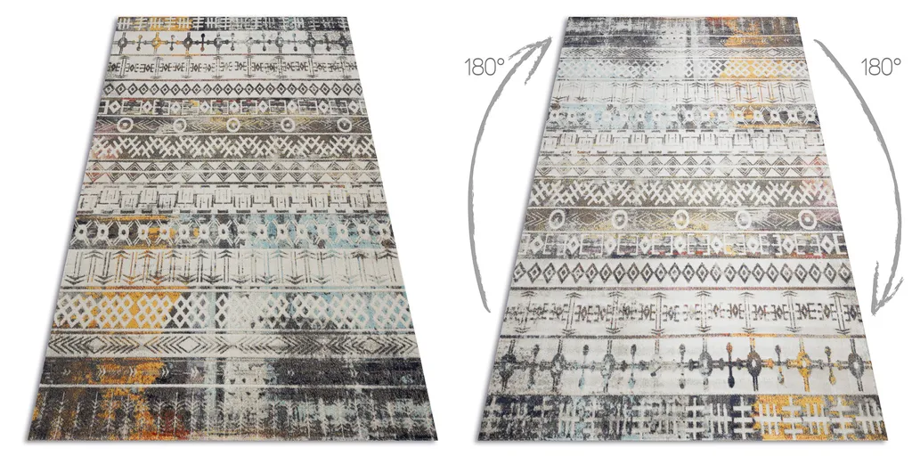 Tapis de Passage Extérieur Boho Chic Beige et Multicolore 80x250 cm - 2