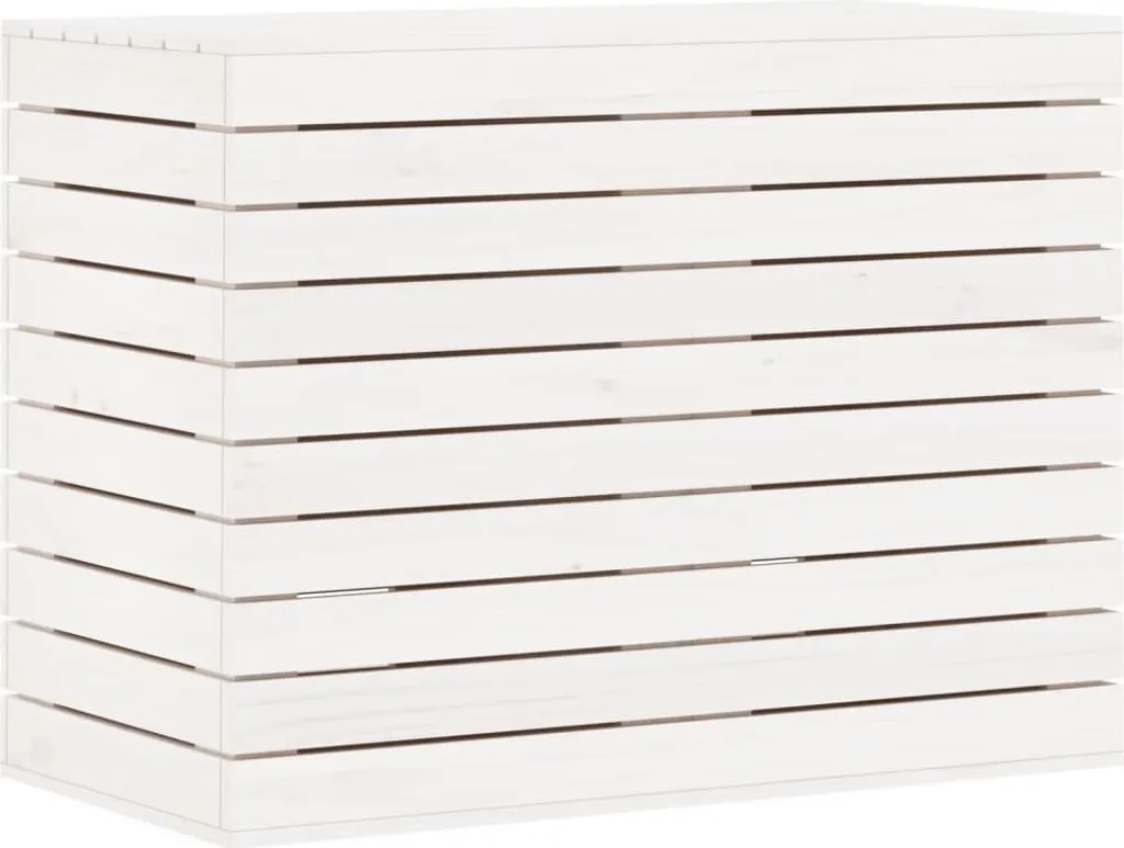Cesto Biancheria vidaXL Bianco Pino Massiccio 88,5 cm - Design Top