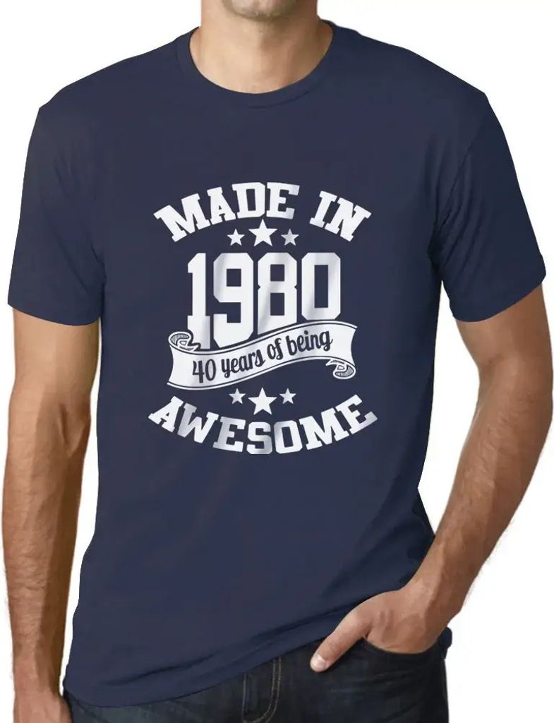 Herren Grafik T-Shirt Hergestellt im Jahr 1980 – 1980 – Geschenk 44. Geburtstag Jahrestag 44 Jahre Jubiläum 44 Jährige Mann Jahrgang 1980