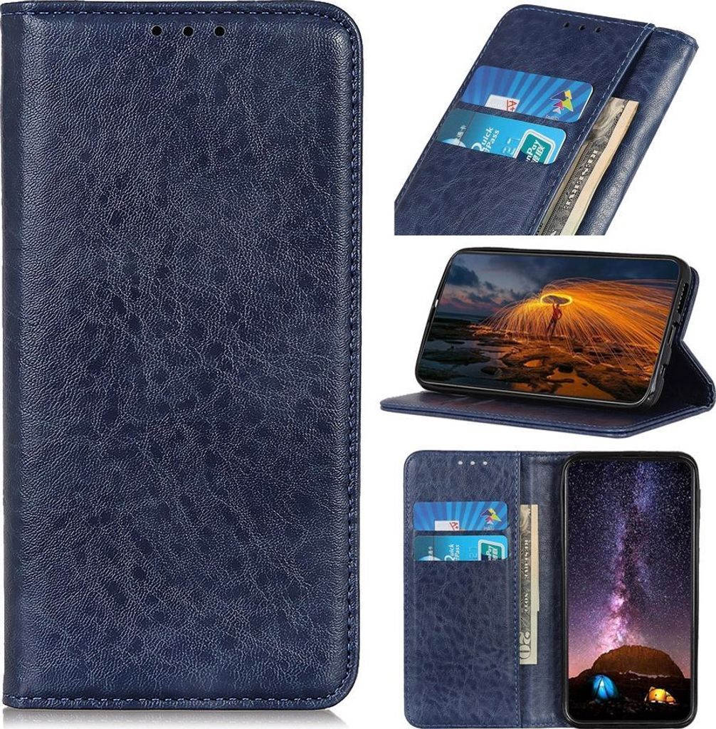 Mobigear Classic Elegance iPhone 13 Pro Hülle Klapphülle Geldbörse - Blau