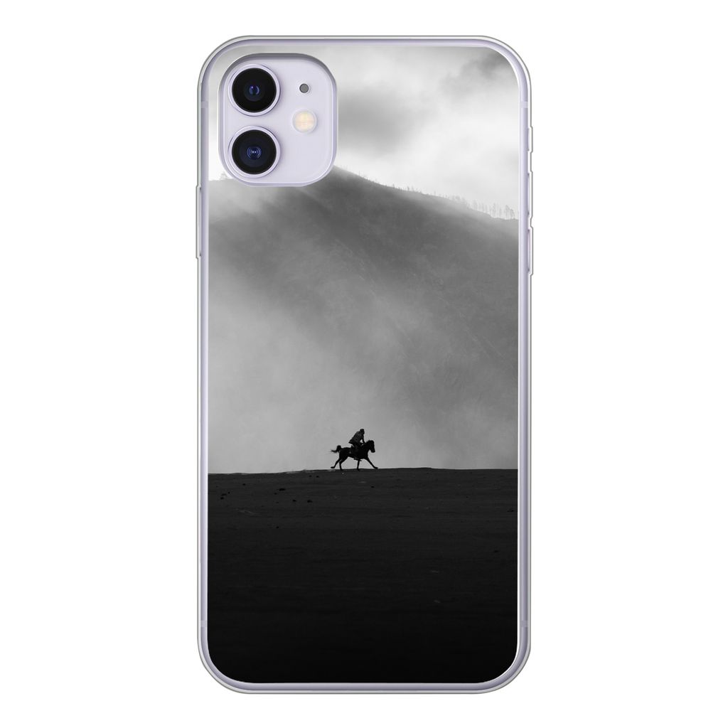 MuchoWow Handyhülle Schutzhülle Hülle für iPhone 11 Pferd - Licht - Berg Silikon Softcase Handy Hülle - Handytasche