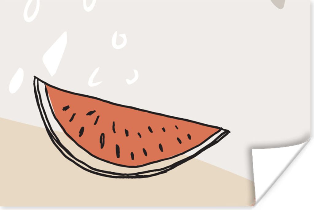 MuchoWow Poster Sommer - Melone - Rot 60x40 cm - Schlafzimmerdekoration