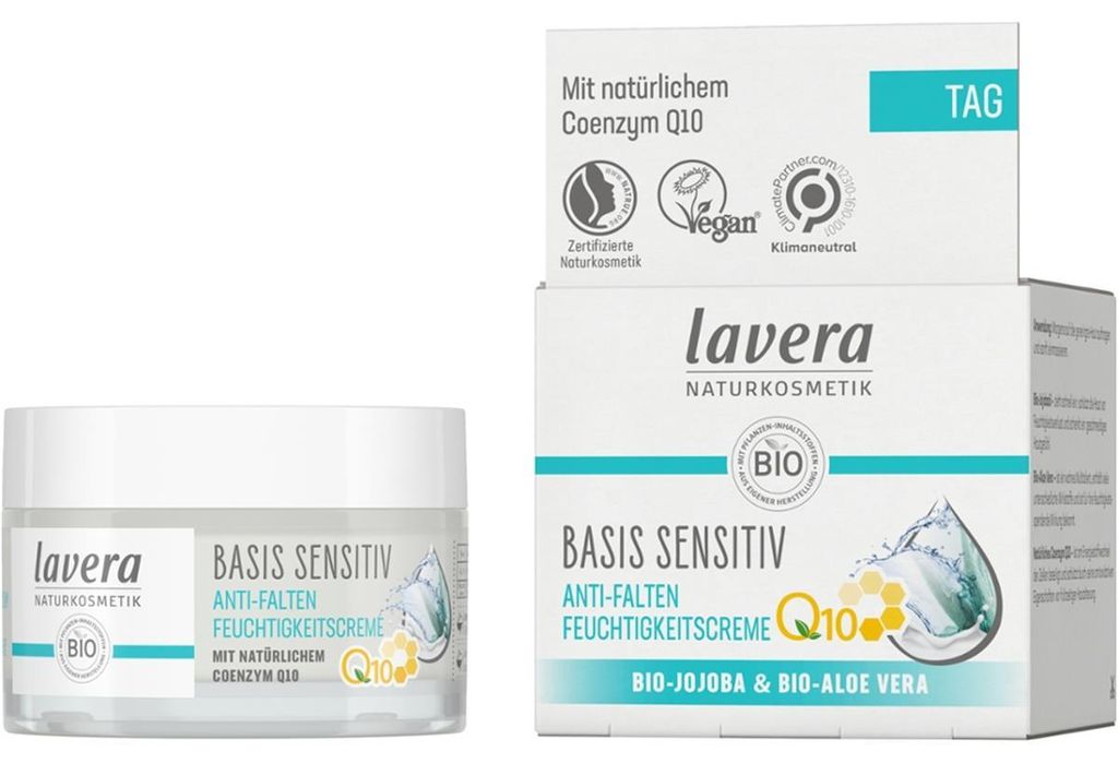 LAVERA BASIS SENSITIV Anti-Falten Feuchtigkeitscreme mit Produktbild 