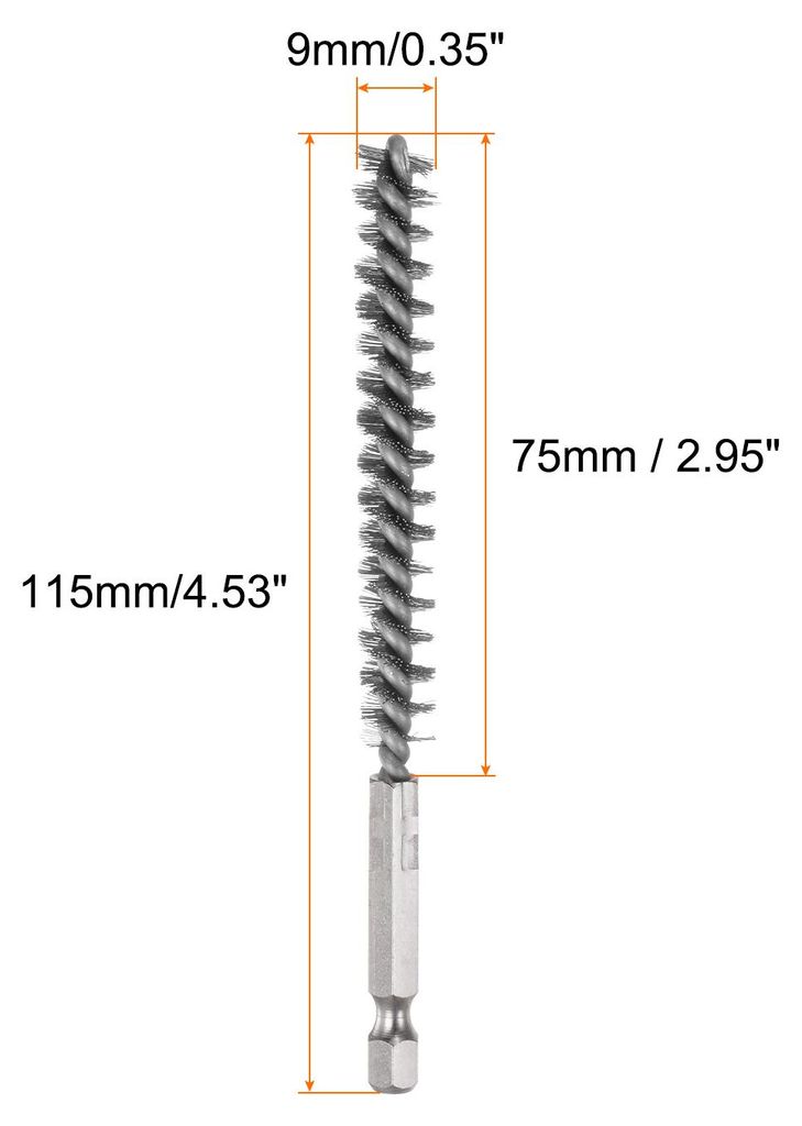 5 Stš¹ck Drahtbš¹rste Bohrmaschine 9mm, Edelstahl Heizungsbš¹rste mit Sechskantgriff 6,35mm, Bohrerreinigungsbš¹rste L?nge 115mm fš¹r Pol...