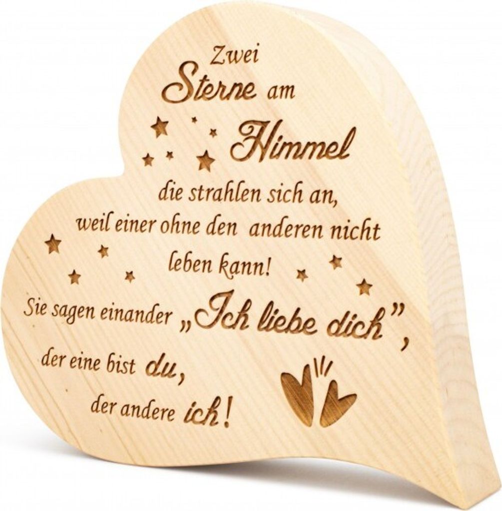 Zirbenherz Zwei Sterne am Himmel 25cm