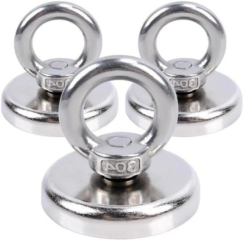 Aimants néodyme ultra puissants, lot de 3 avec anneaux de fixation