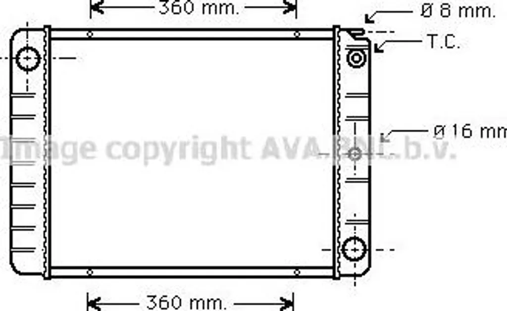 Radiateur moteur AVA VO2027 OE 1219829 pour Volvo 240 740 et 940
