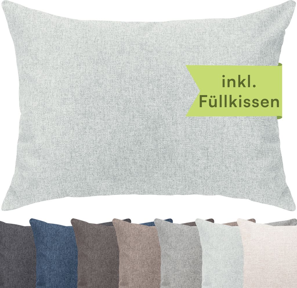 Selfitex Dekokissen XXL 60x80 inkl. Füllkissen kuschelweiches Lesekissen, Rückenkissen, Sofakissen,für Couch, Bett oder als Polster jeglicher Ar...