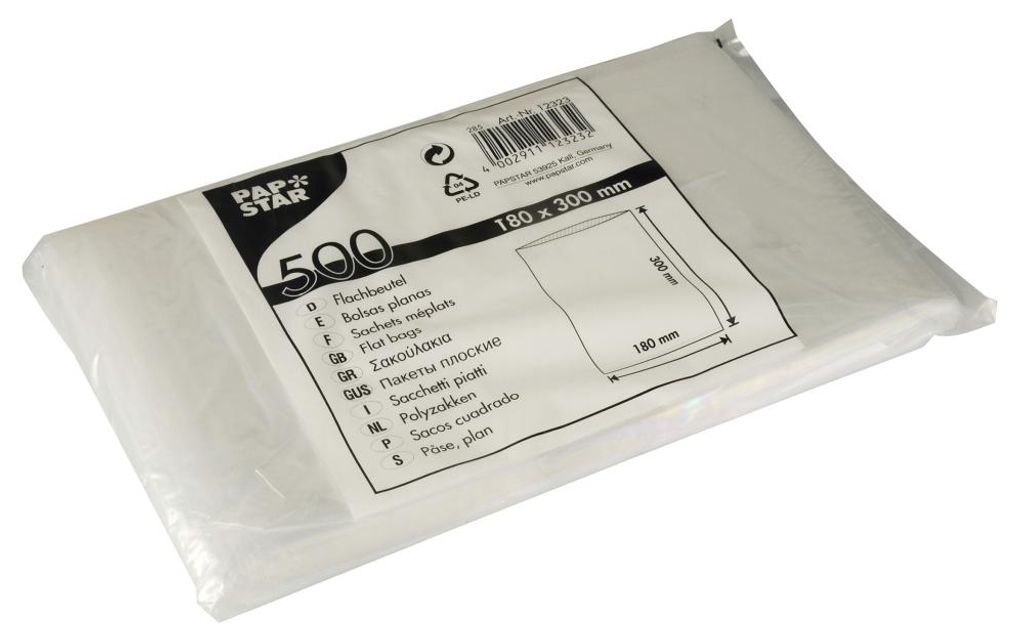 PAPSTAR  12323 PAPSTAR Flachbeutel, Maße: (B)180 x (H)300 Zdjęcie produktu 