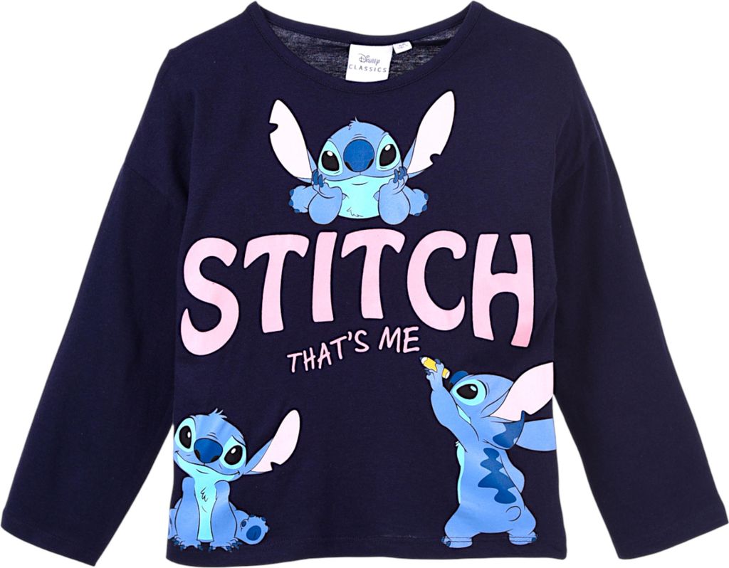 Langarmshirt Disney Stitch Dunkelblau 98 cm