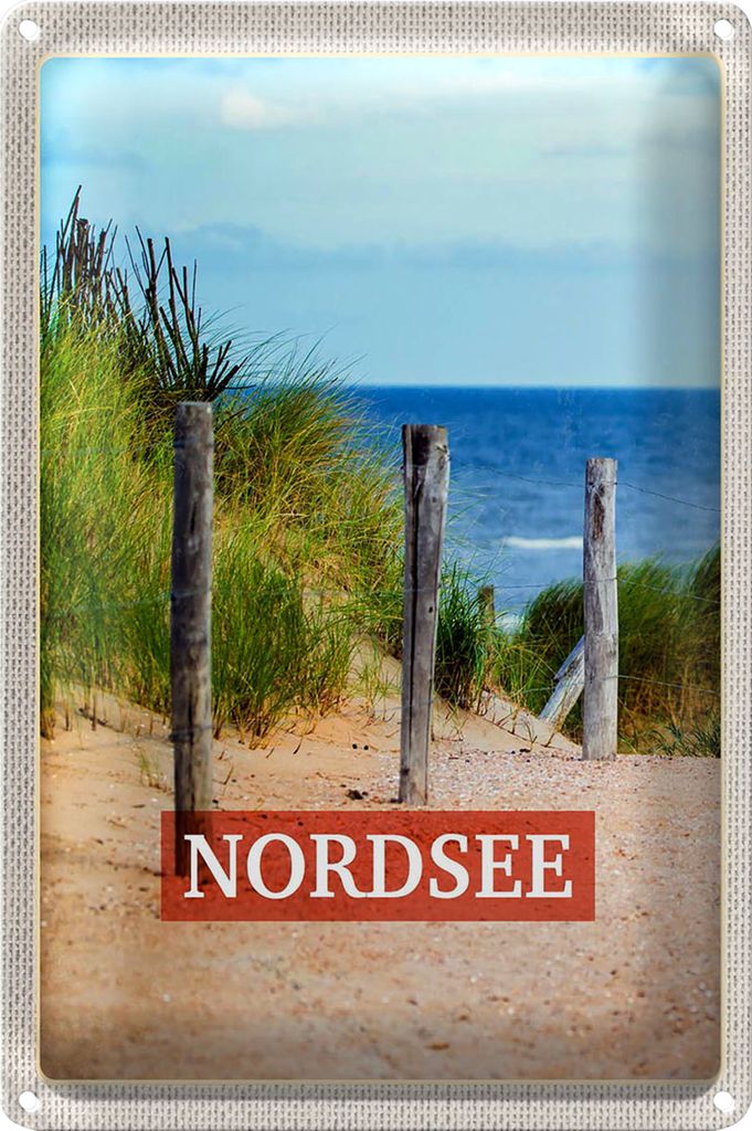 Blechschild Reise 18x12cm Nordsee Deutschland Strand Ruhe