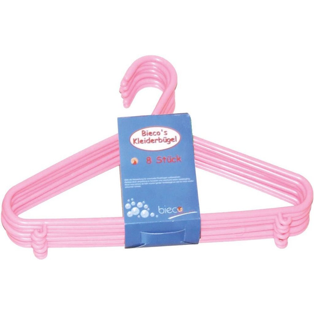 Bieco Kleiderbügel aus Kunststoff, rosé, im 8-er Pack Produktbild 