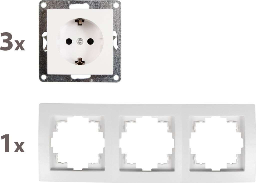 Steckdosen Set McPower Flair ''Beginner 3S'' 4-teilig, weiß Produktbild 3