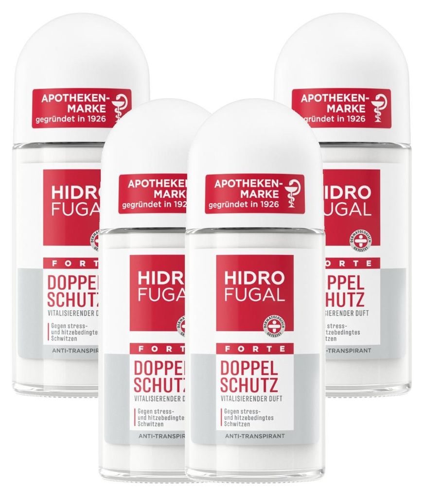 HIDROFUGAL Deo Forte Doppelschutz Roll-On 4 x 50ml Produktbild 