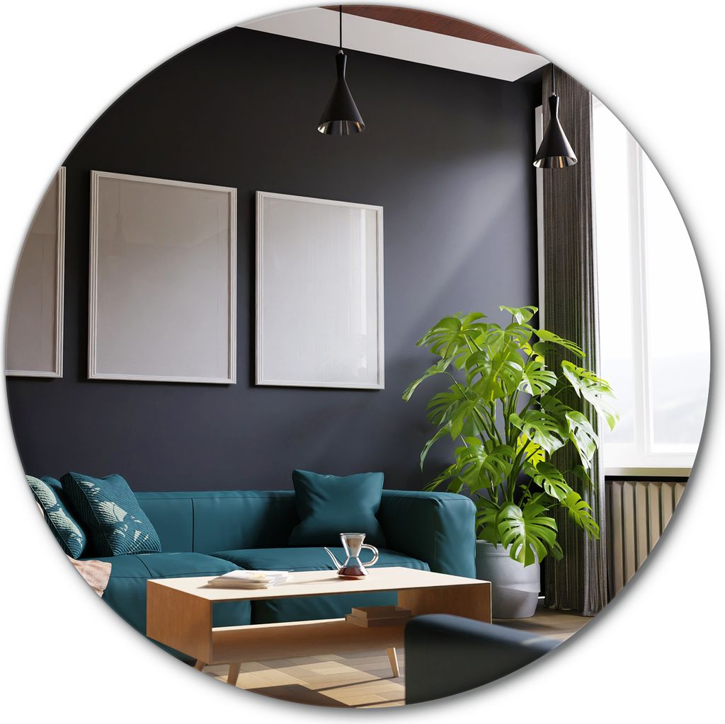 Lustro Okrągłe Loft Duże Bezramowe - Ścienne 90 cm Zdjęcie produktu 
