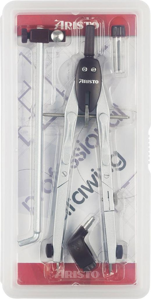 Aristo College Schnellverstellzirkel mit Verlängerungsstange, Adapter