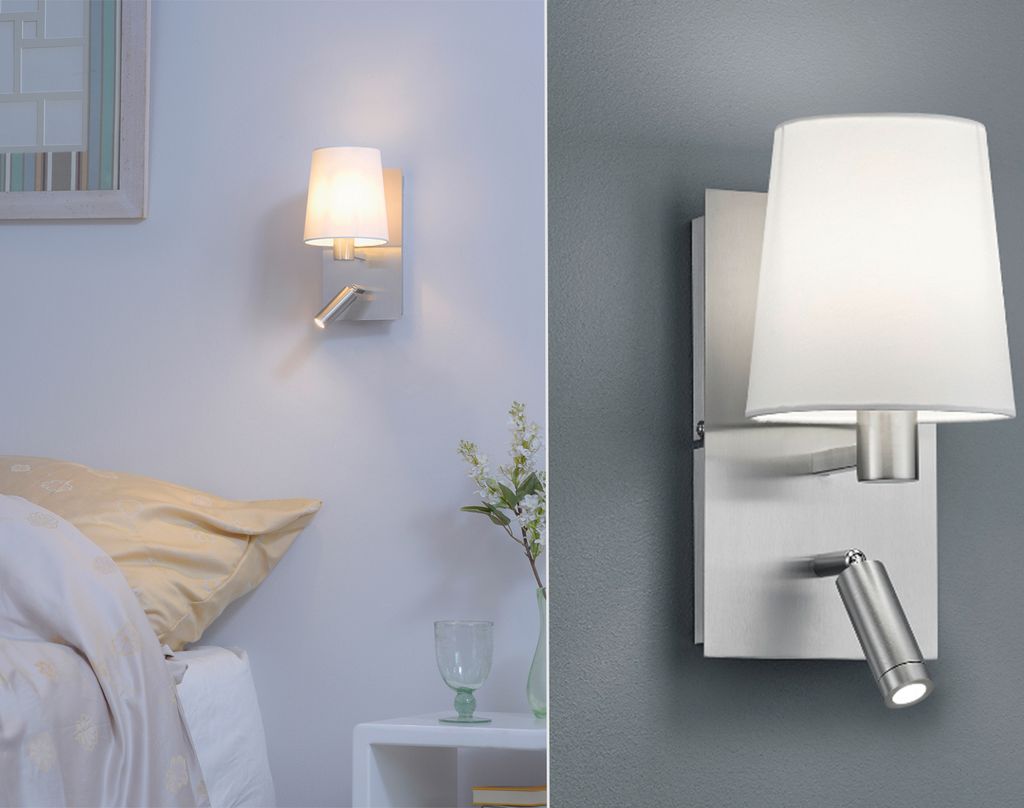 TRIO-Leuchten Wandleuchte MARRIOT BH 14x30.80 cm grau Wandlampe