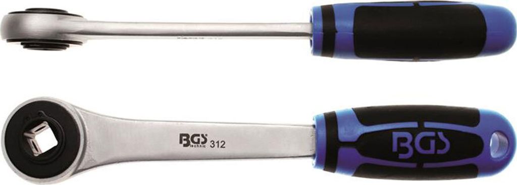 Two views of a ratchet wrench against a white background.