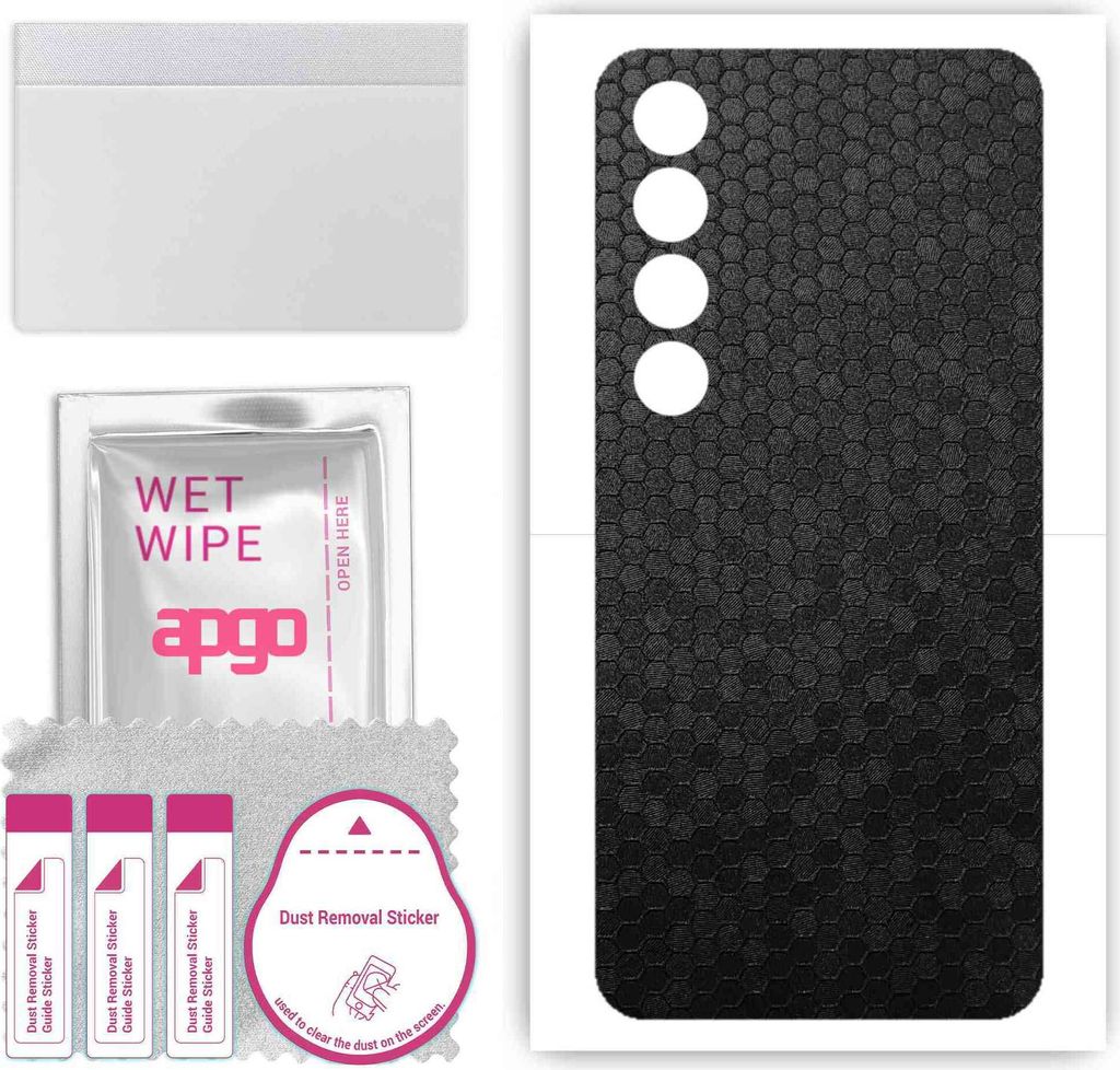 apgo Rückseite Schutzfolie, Skin, kompatibel mit Meizu 20 Pro, Hinten Displayschutzfolie aus Vinylfolie, kratzfest, einfache Montage - Schwarze Ho...