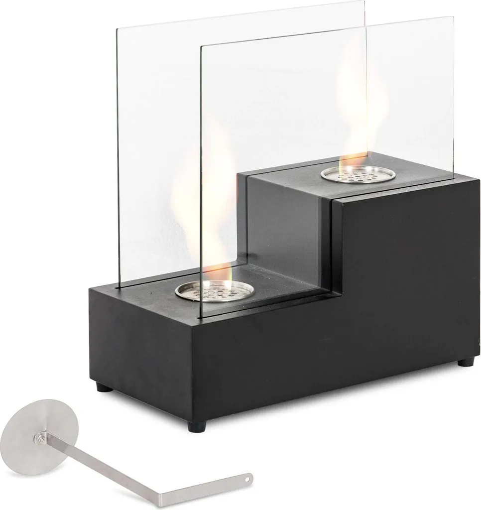 Feu de table bioéthanol métal noir pour créer une ambiance chaleureuse