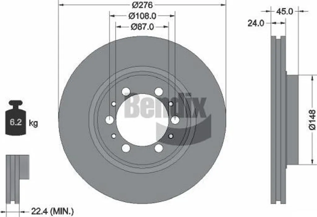 Disque de Frein Bendix BDS1405 : Solution Anti-Vibration pour L200 Pajero