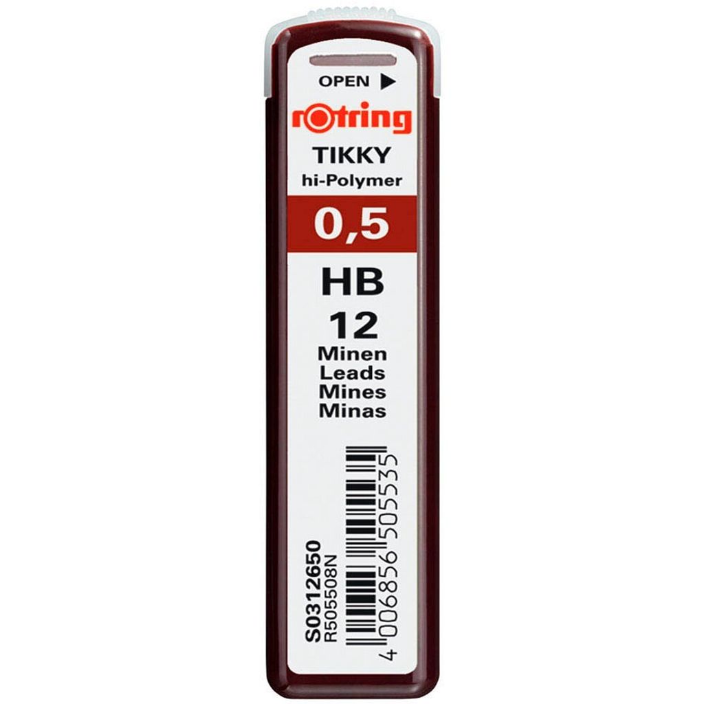ROTRING Mine fine boîte Mines fines 12 pièces 0,5 HB Image du produit 