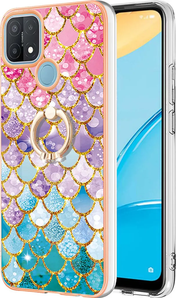 Cover Protettiva Oppo A15S / A15 Fantasia con Supporto Anello Magnetico