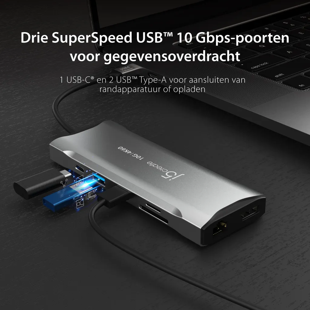 Station d'accueil USB-C Multi-Écran j5create JCD397-N de 100W Gris - 17