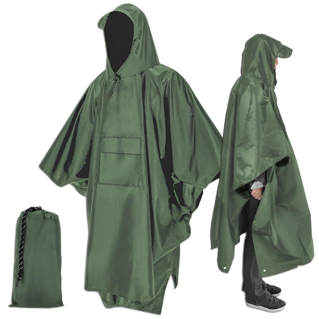 3-in-1-Regenmantel mit Kapuze, lang, mit Tasche Produktbild 