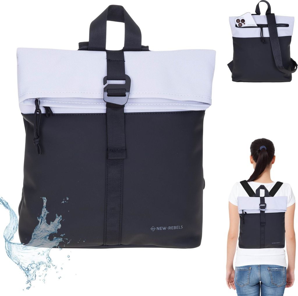 Rucksack Damen Handtasche New Rebels Backham Los Angeles small medium Damenrucksack Daypack Büro Freizeit Freizeitrucksack klein 51.1331 00 Schwar...