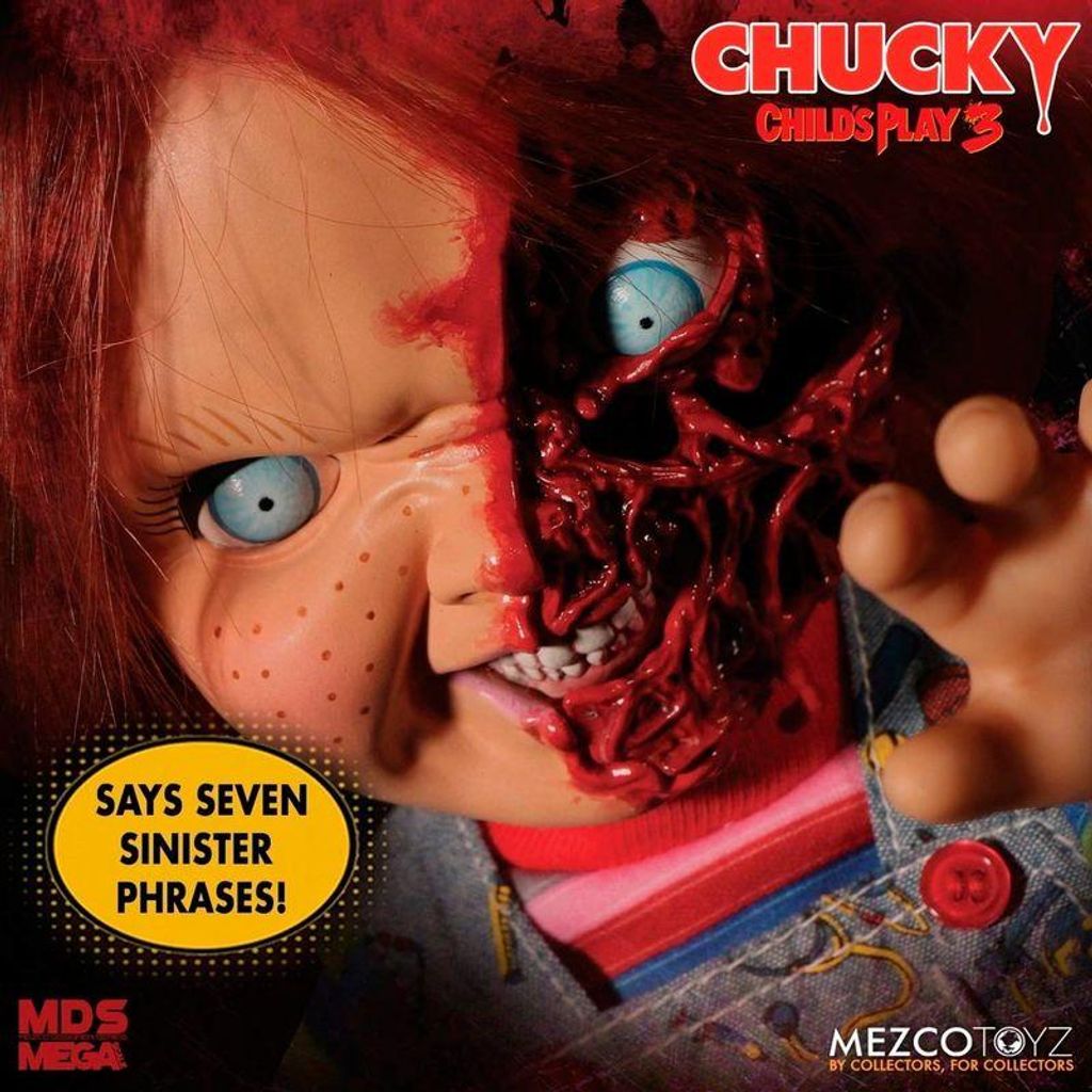 Mezco Toyz - Chucky 38cm Figurki Pizza Face z filmu Childs Zdjęcie produktu 