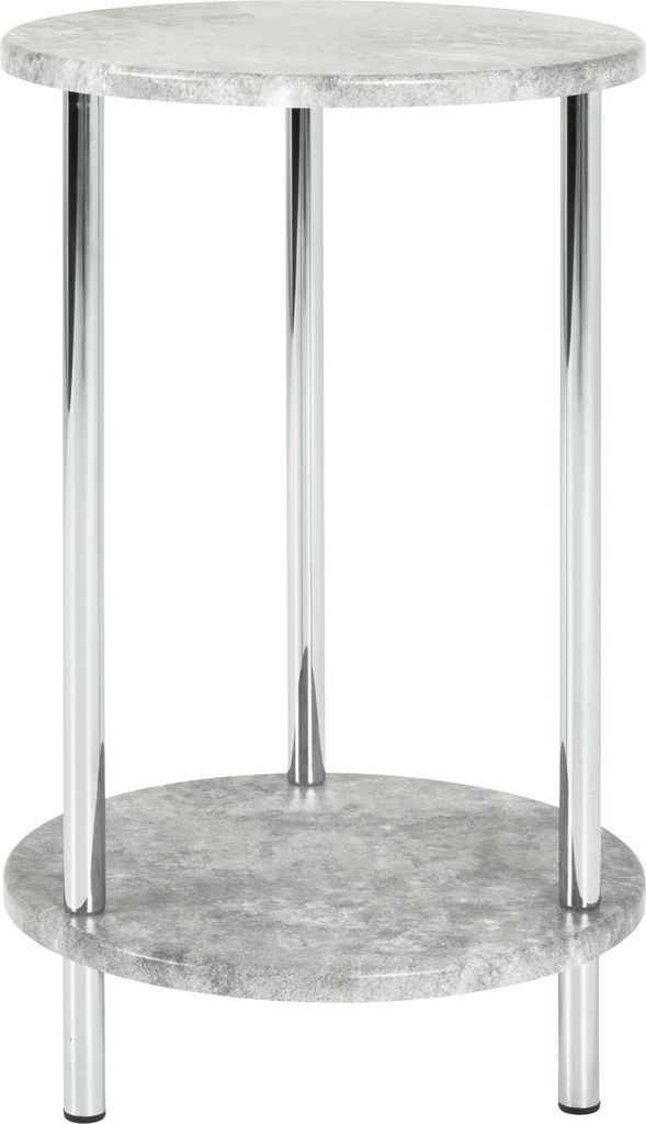 HAKU Beistelltisch betonoptik, chrom - MDF, Metall, B/H/T: 30x50x30 cm