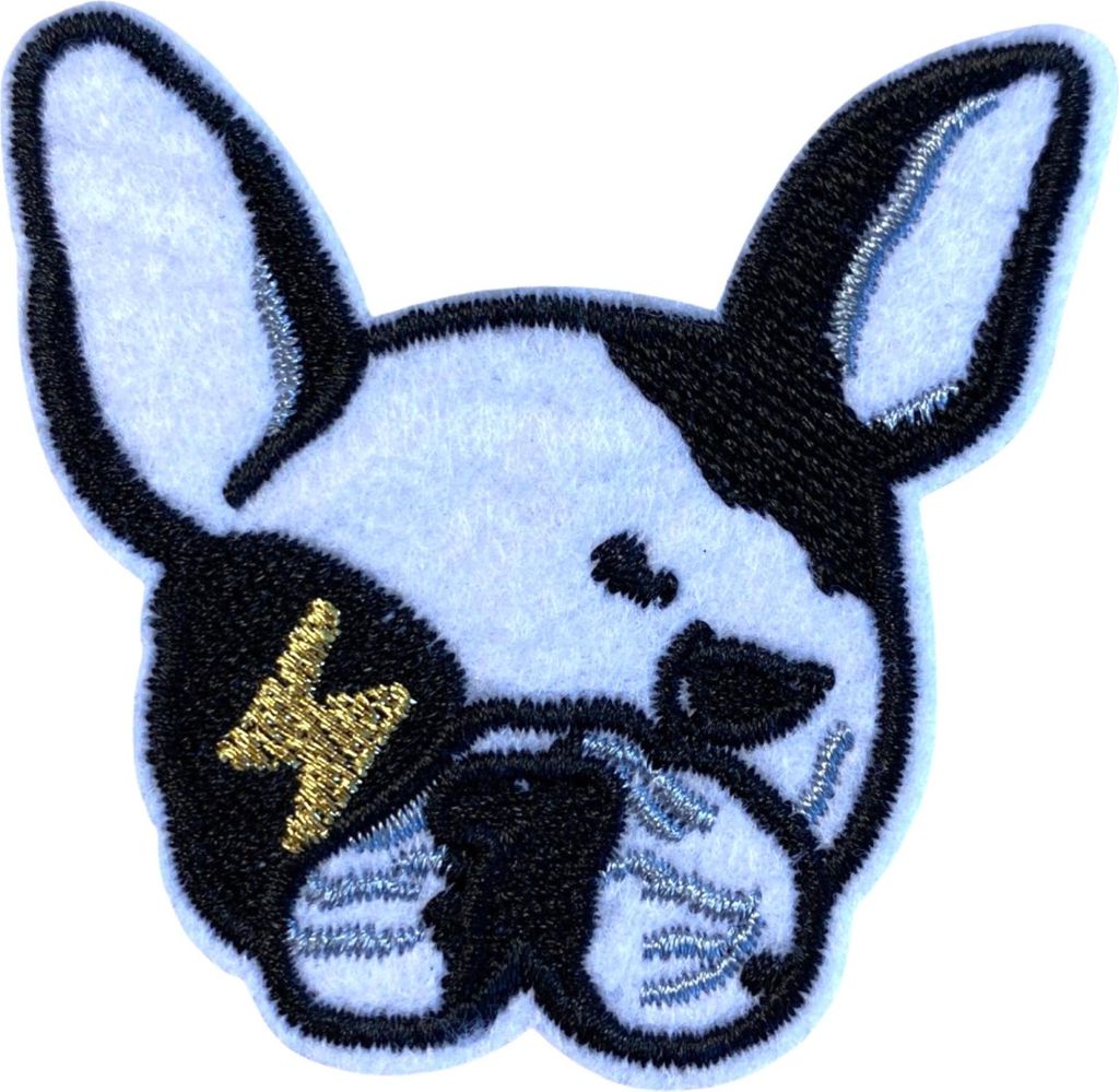 Hunde-Bulldogge-Emblem zum Aufbügeln, klein