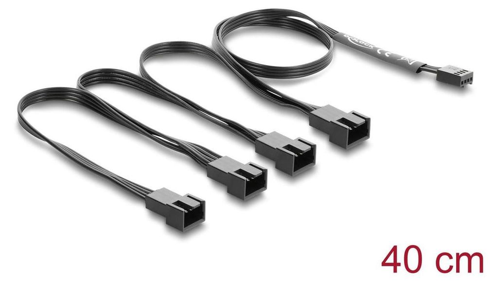 Delock Lьfterkabel Splitter 1 x 4 Pin PWM Buchse zu 4 x 4 Pin PWM Stecker