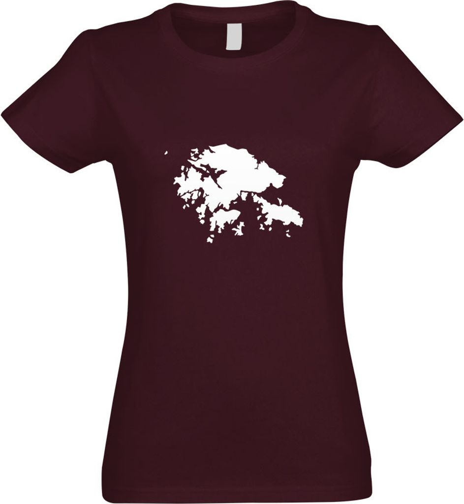 Kiwistar - T-Shirt tailliert - Damen - Burgund - Hong Kong - Hongkong - mit Motiv Bedruckt - Funshirt Design - Sport - Freizeit - Damen - L